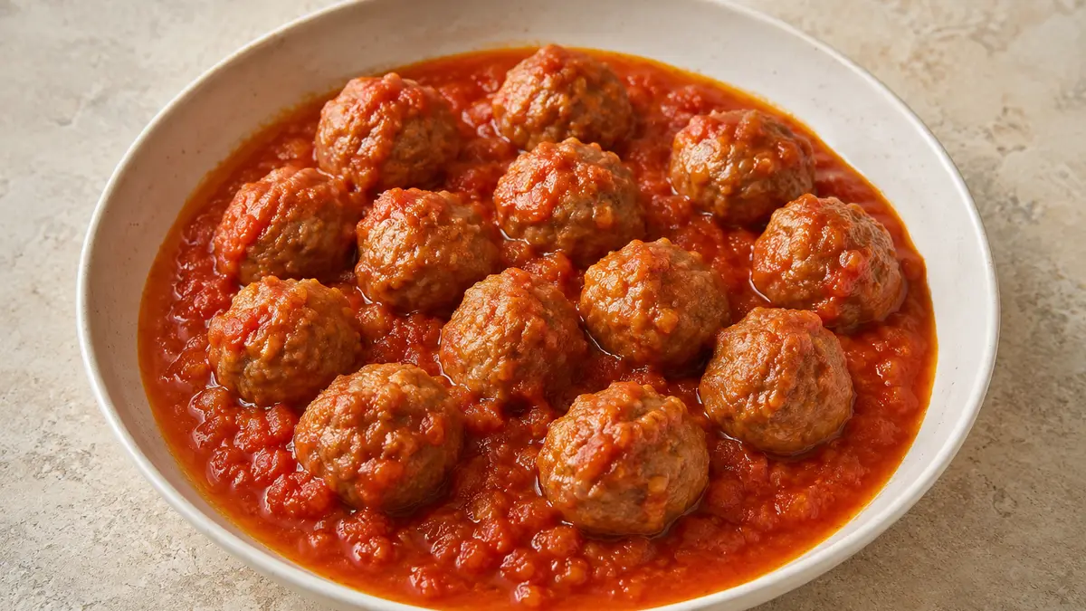 Fotografía ilustrativa de Albóndigas en salsa de tomate