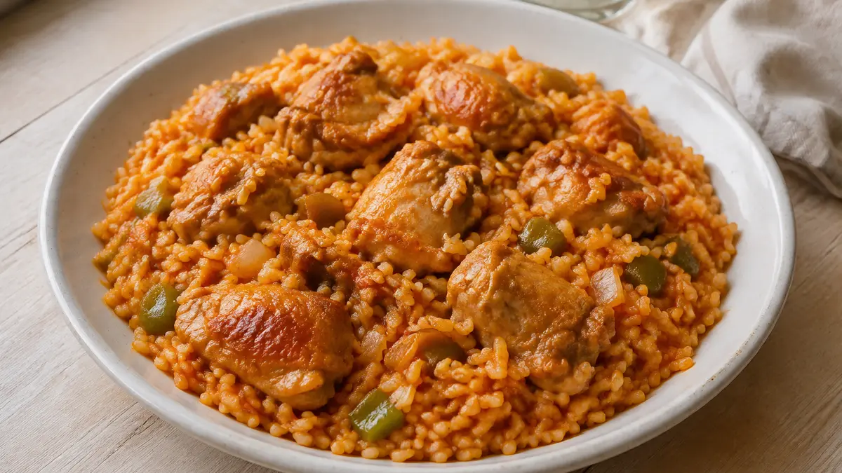 Fotografía ilustrativa de la receta Arroz con pollo y verduras