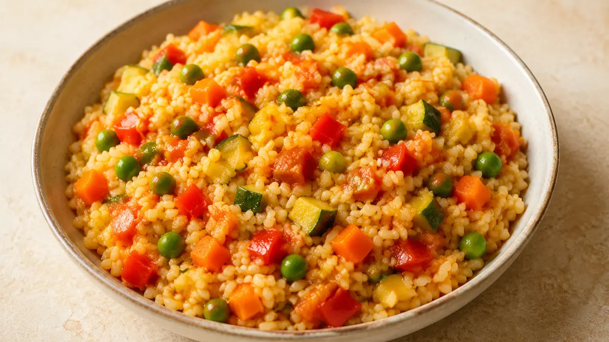 Fotografía ilustrativa de la receta Arroz de verduras de la huerta