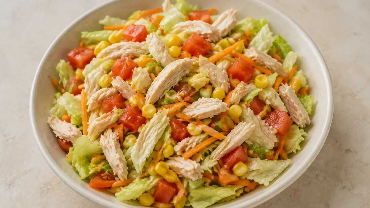 Fotografía ilustrativa de la receta Ensalada de pollo y aguacate