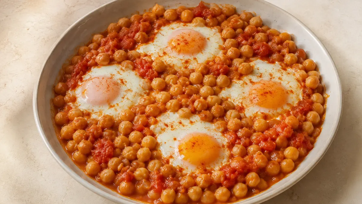 Fotografía ilustrativa de la receta Acelgas con garbanzos y huevo
