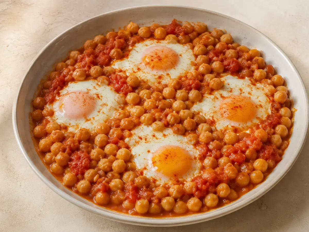 Imagen ilustrativa de la receta Acelgas con garbanzos y huevo