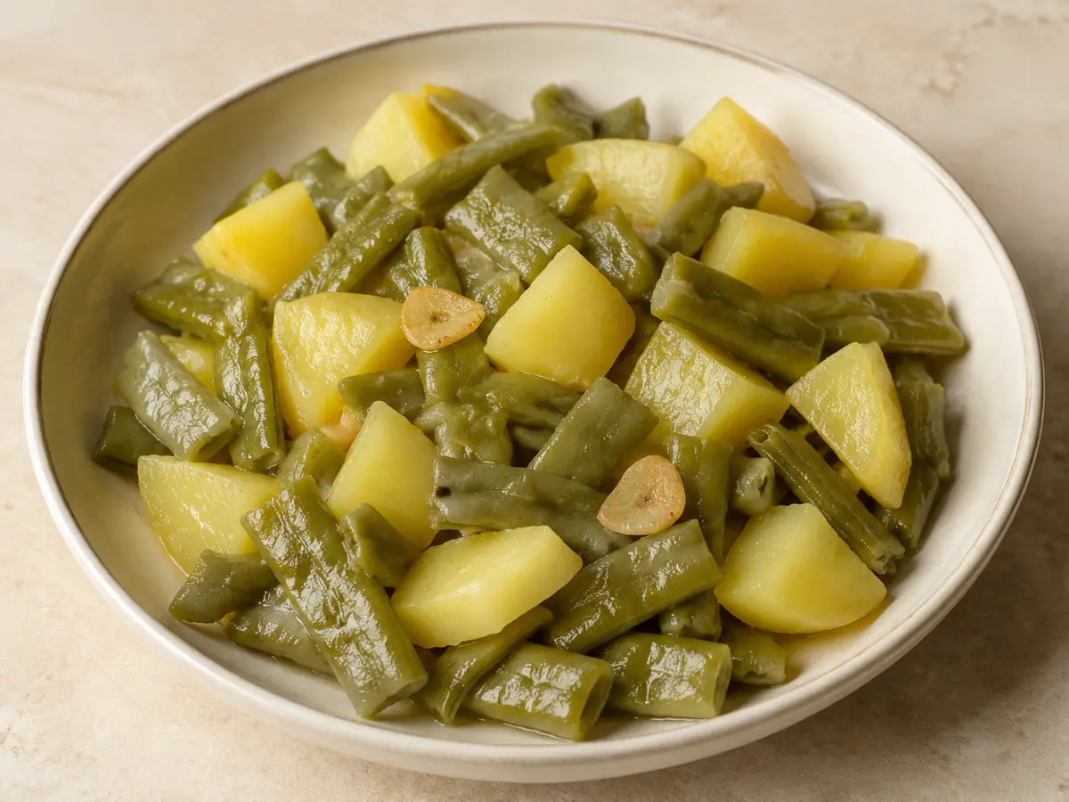 Imagen ilustrativa de la receta Judías verdes con patata y huevo