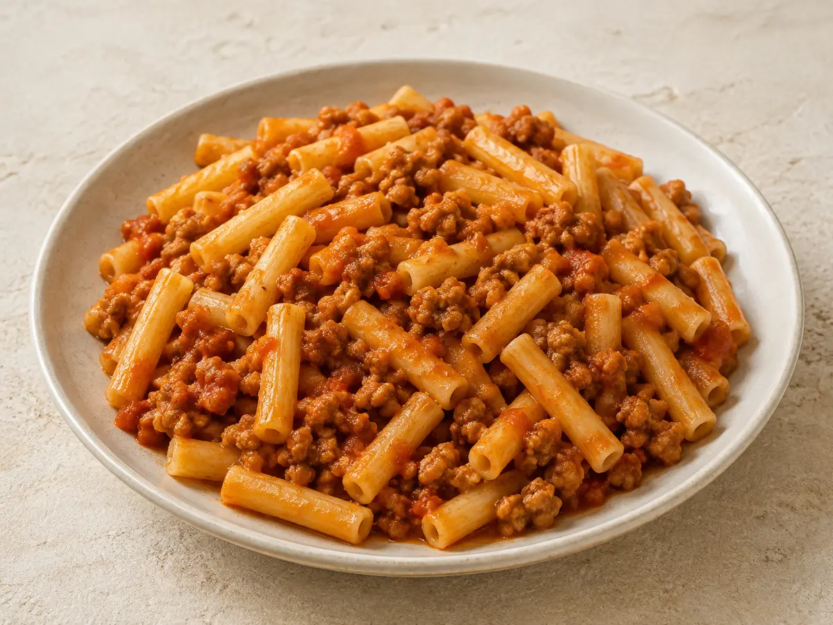 Imagen ilustrativa de la receta Espaguetis con tomate y carne