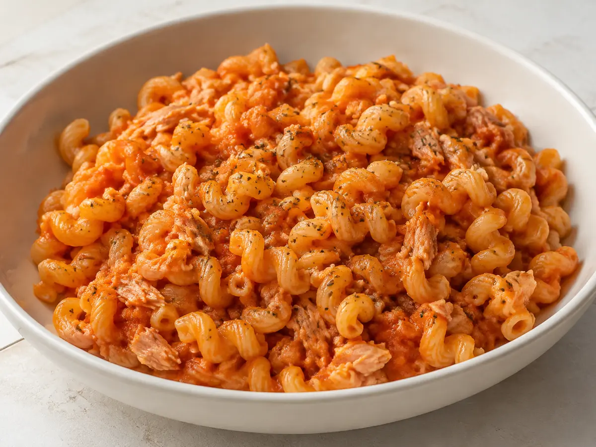 Imagen ilustrativa de la receta Macarrones con atún y tomate