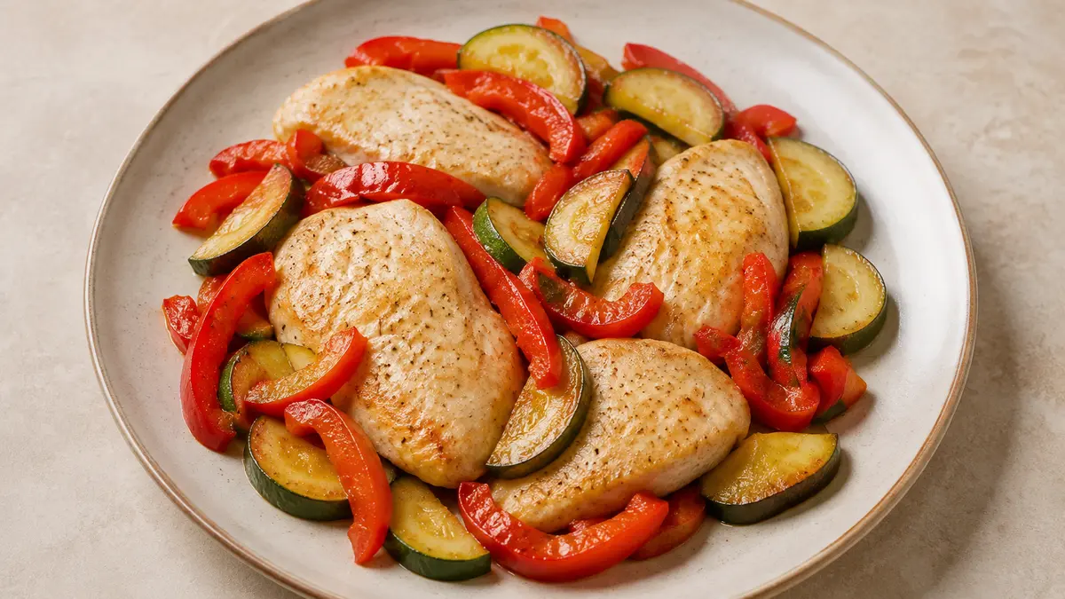 Fotografía ilustrativa de la receta Pechuga de pollo con brócoli