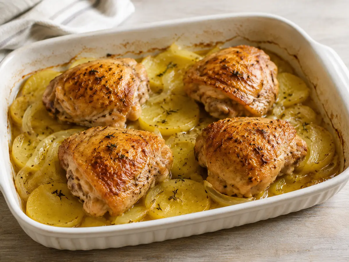 Imagen ilustrativa de la receta Pollo asado con patatas