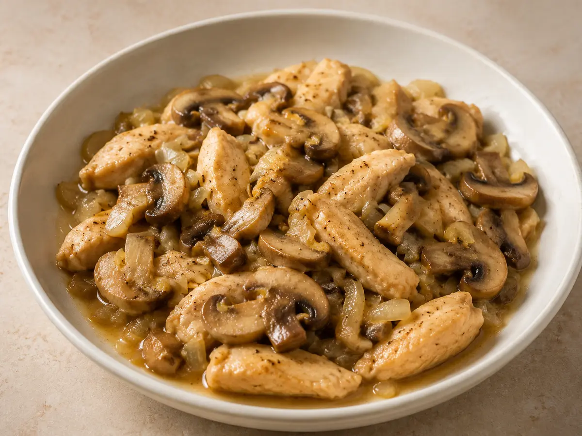 Imagen ilustrativa de la receta Pollo con champiñones y patata