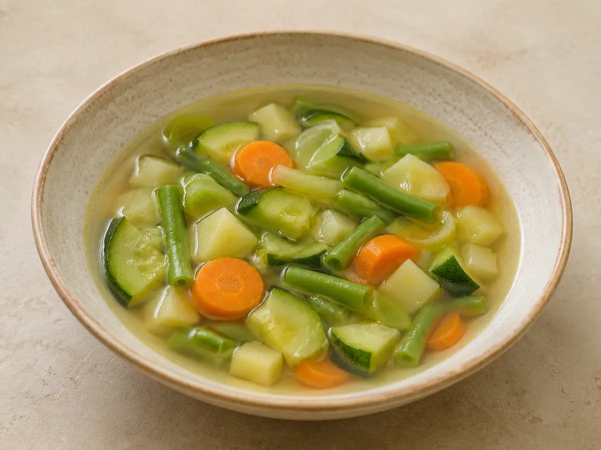 Imagen ilustrativa de la receta Sopa de verduras con garbanzos