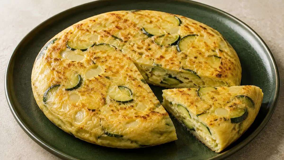 Fotografía ilustrativa de Tortilla de calabacín y queso
